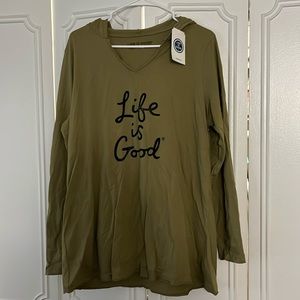 Life is Good hooded long sleeve